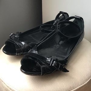 Burberry • Wrap Patent Leather Buckle Sandals
